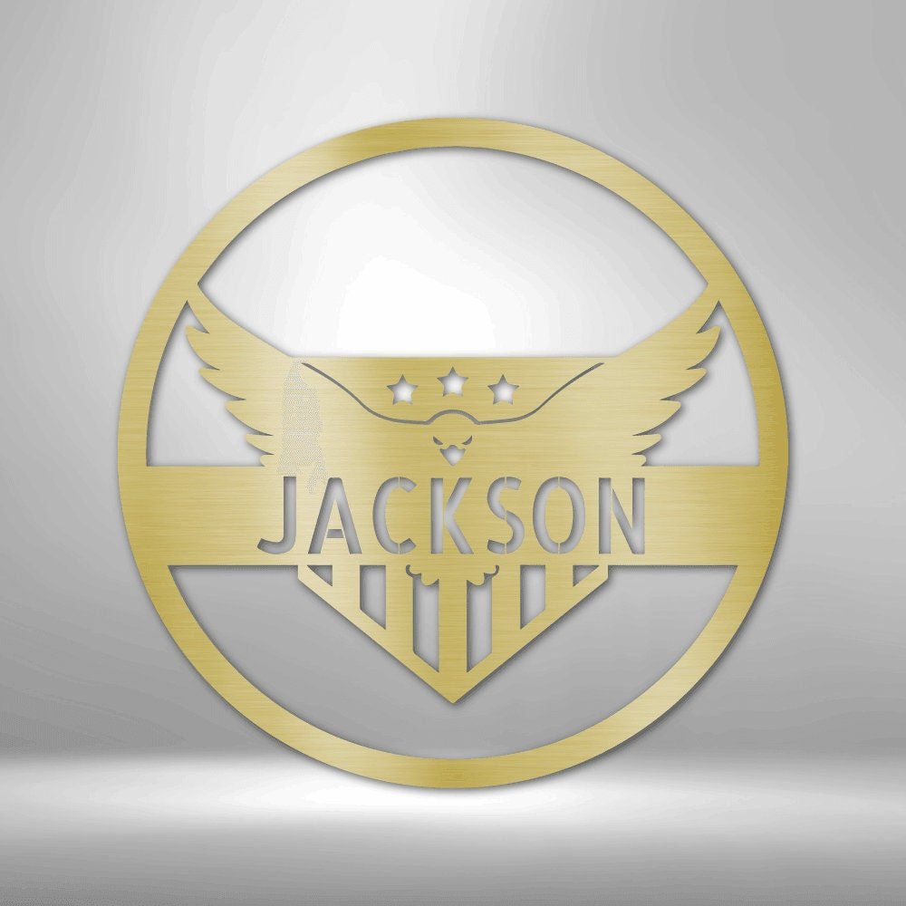 Personalized Attacking Eagle Metal Sign - Monogram Metal Wall Art Welcome Decor - Stylinsoul