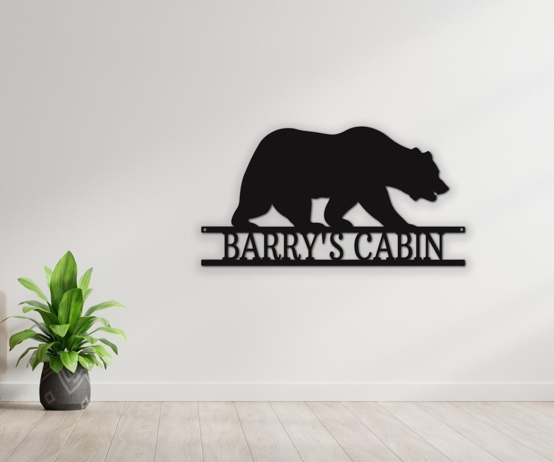 Personalized Bear Metal Sign - Monogram Metal Wall Art for Welcome and Living Room Decor - Stylinsoul