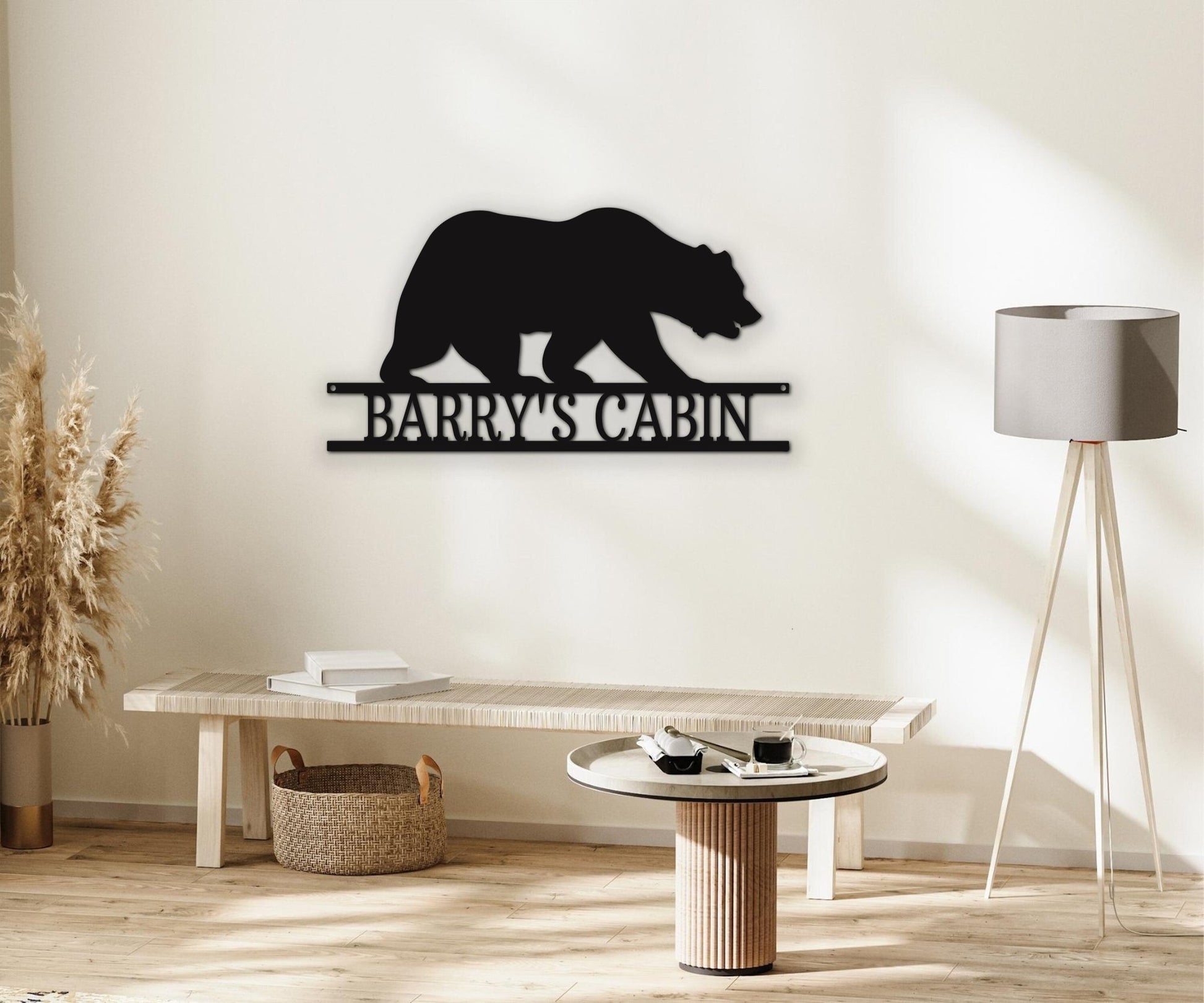 Personalized Bear Metal Sign - Monogram Metal Wall Art for Welcome and Living Room Decor - Stylinsoul