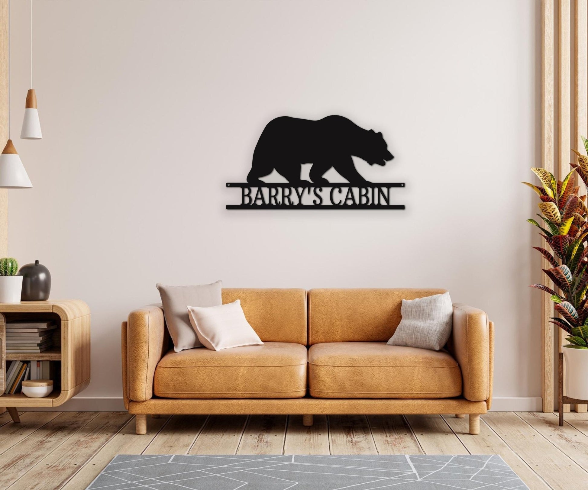 Personalized Bear Metal Sign - Monogram Metal Wall Art for Welcome and Living Room Decor - Stylinsoul