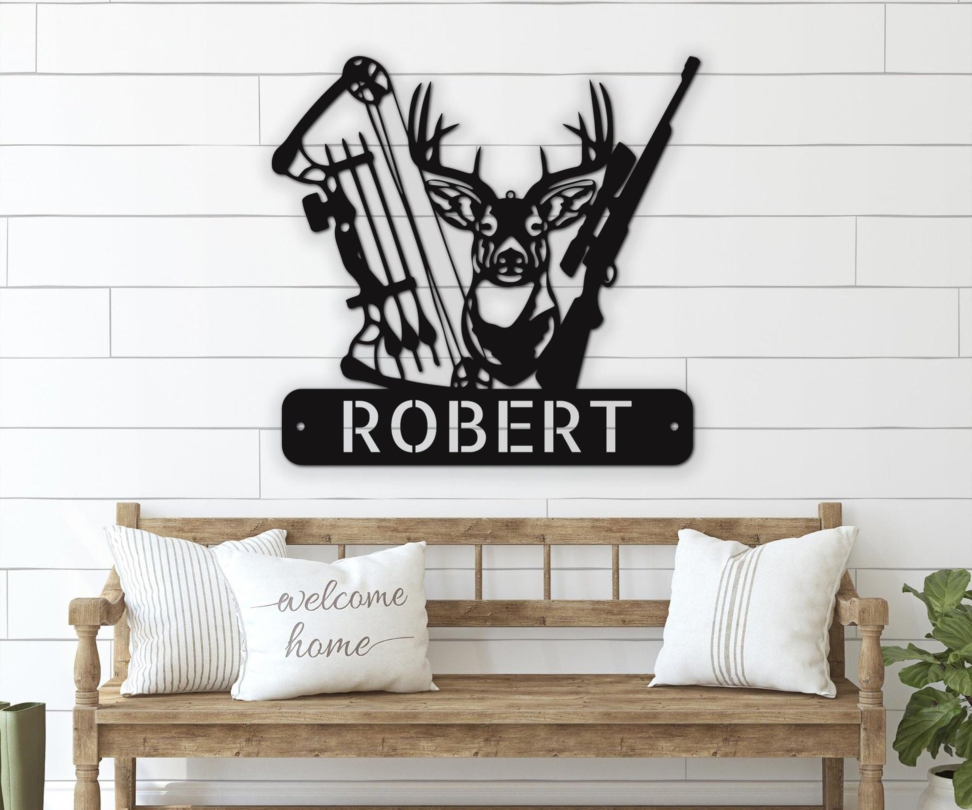 Personalized Deer Metal Sign - Hunting Last Name Family Signs - Custom Cabin Sign - Stylinsoul