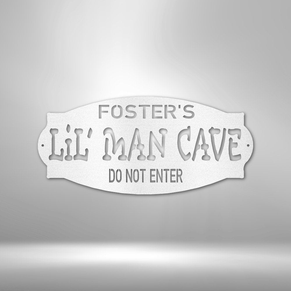 Personalized Lil Man Cave Steel Sign - Customized Decor for Boys - Stylinsoul
