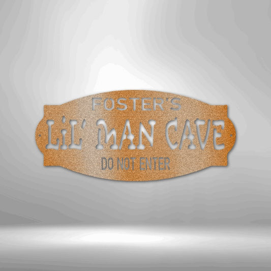 Personalized Lil Man Cave Steel Sign - Customized Decor for Boys - Stylinsoul