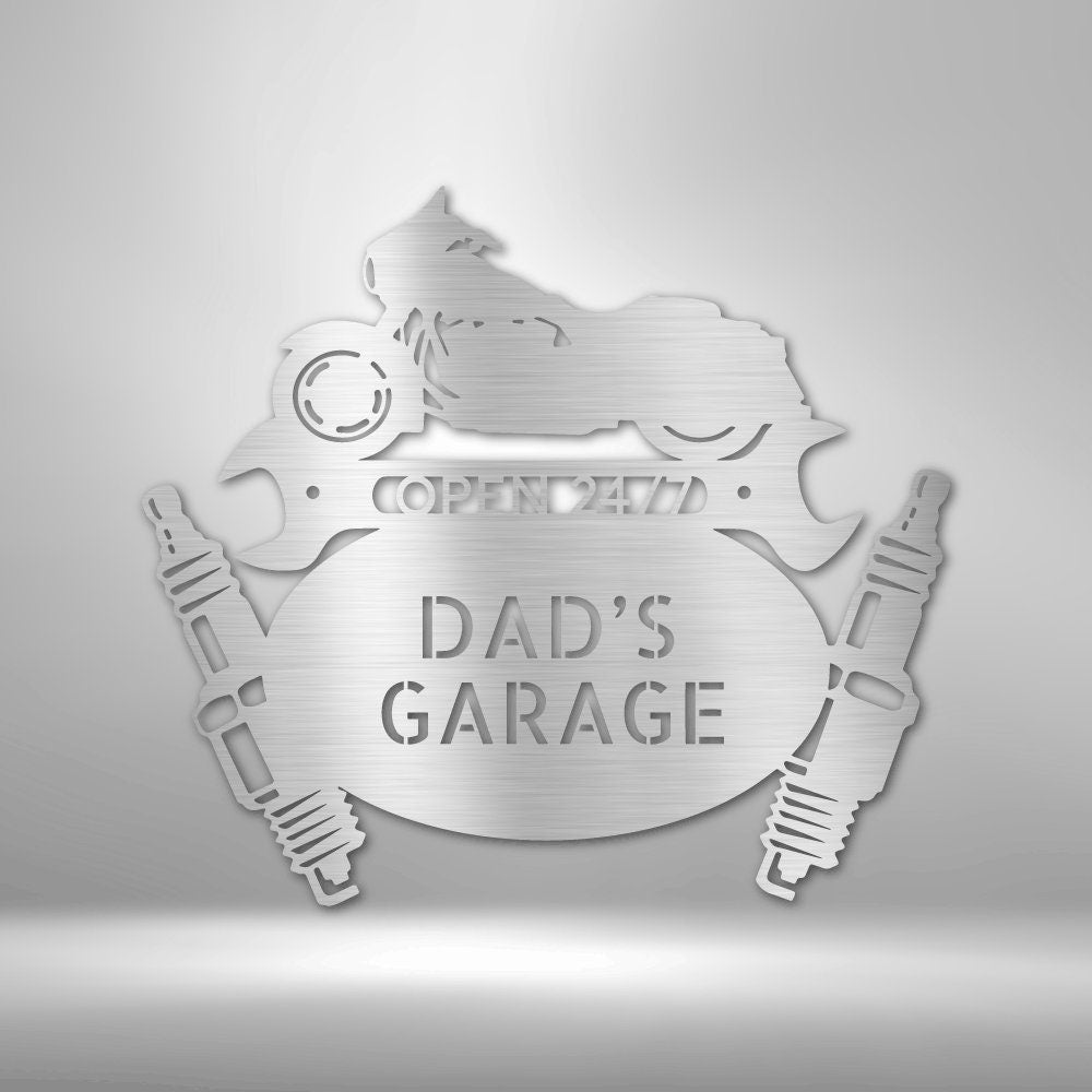 Personalized Sign For Garage - Custom Metal Wall Art for Motorcycle Enthusiasts - Stylinsoul