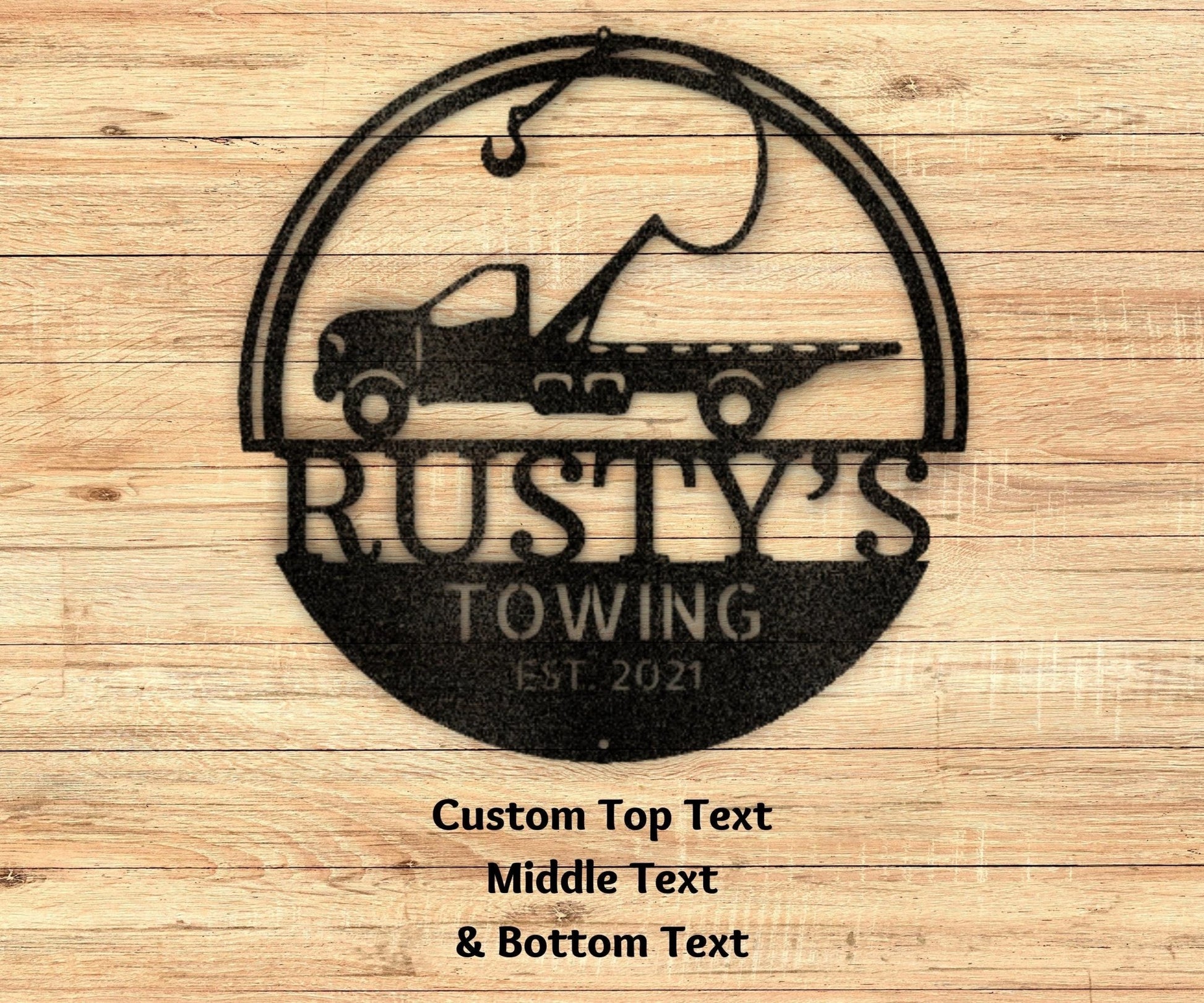 Personalized Tow Truck Metal Sign - Custom Metal Monogram Gift for Tow Truck Driver - Stylinsoul