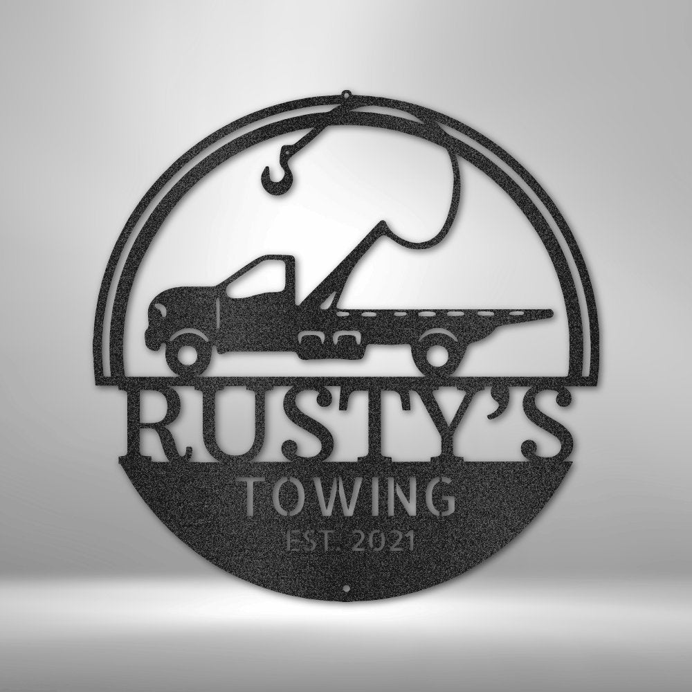 Personalized Tow Truck Metal Sign - Custom Metal Monogram Gift for Tow Truck Driver - Stylinsoul