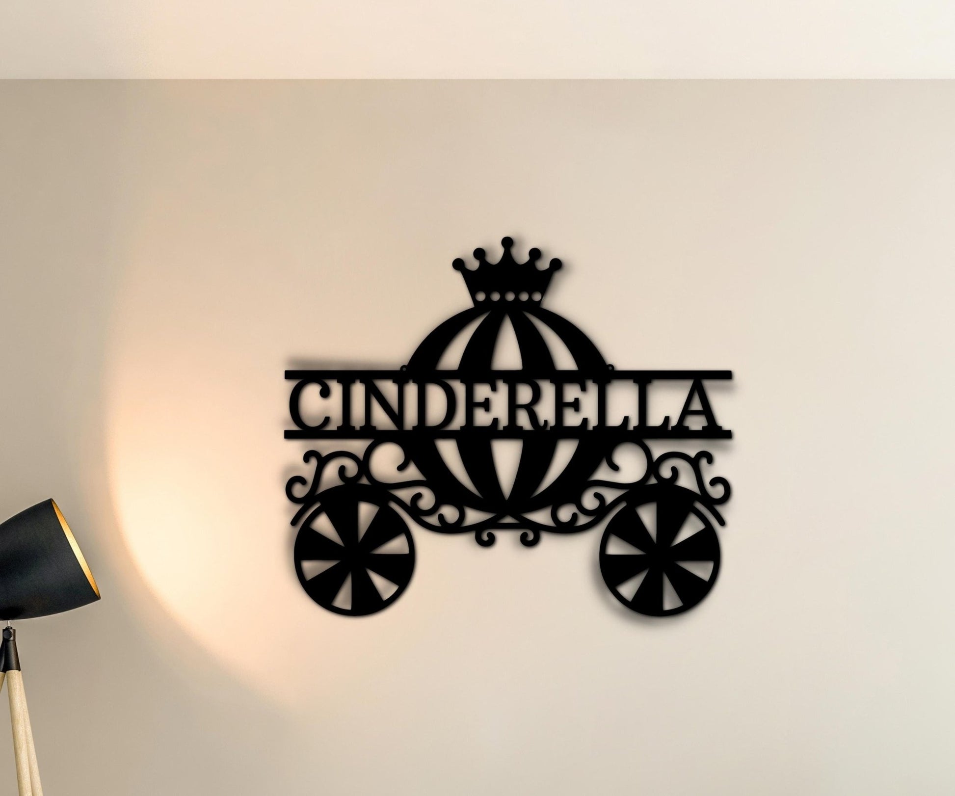 Princess Carriage Name Sign - Personalized Metal Wall Art for Nursery and Princess Room Decor - Stylinsoul