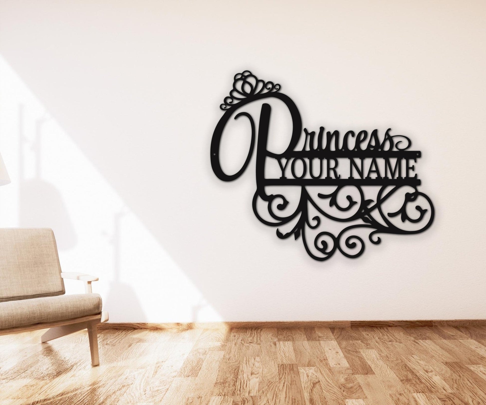 Princess Wall Decor - Girls Nursery Room Name Sign for Fairy Lover Gift - Stylinsoul
