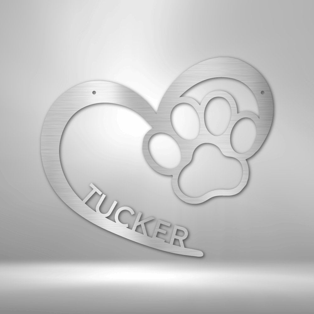 Puppy Love Monogram Steel Sign - Personalized Metal Wall Art for Dog Lovers - Stylinsoul