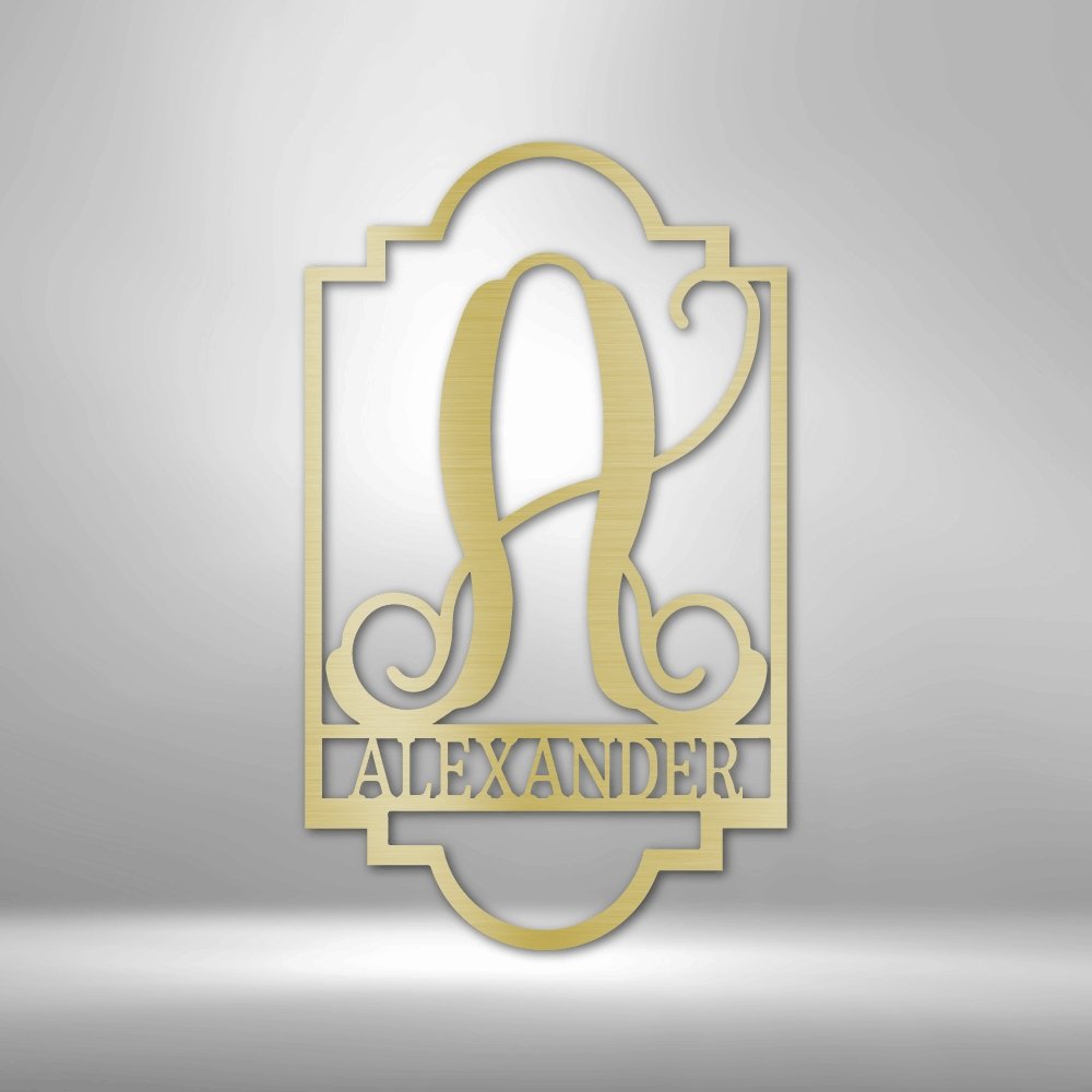 Regal Monogram Steel Sign - Elegant Personalized Metal Wall Art for Home Decor - Stylinsoul