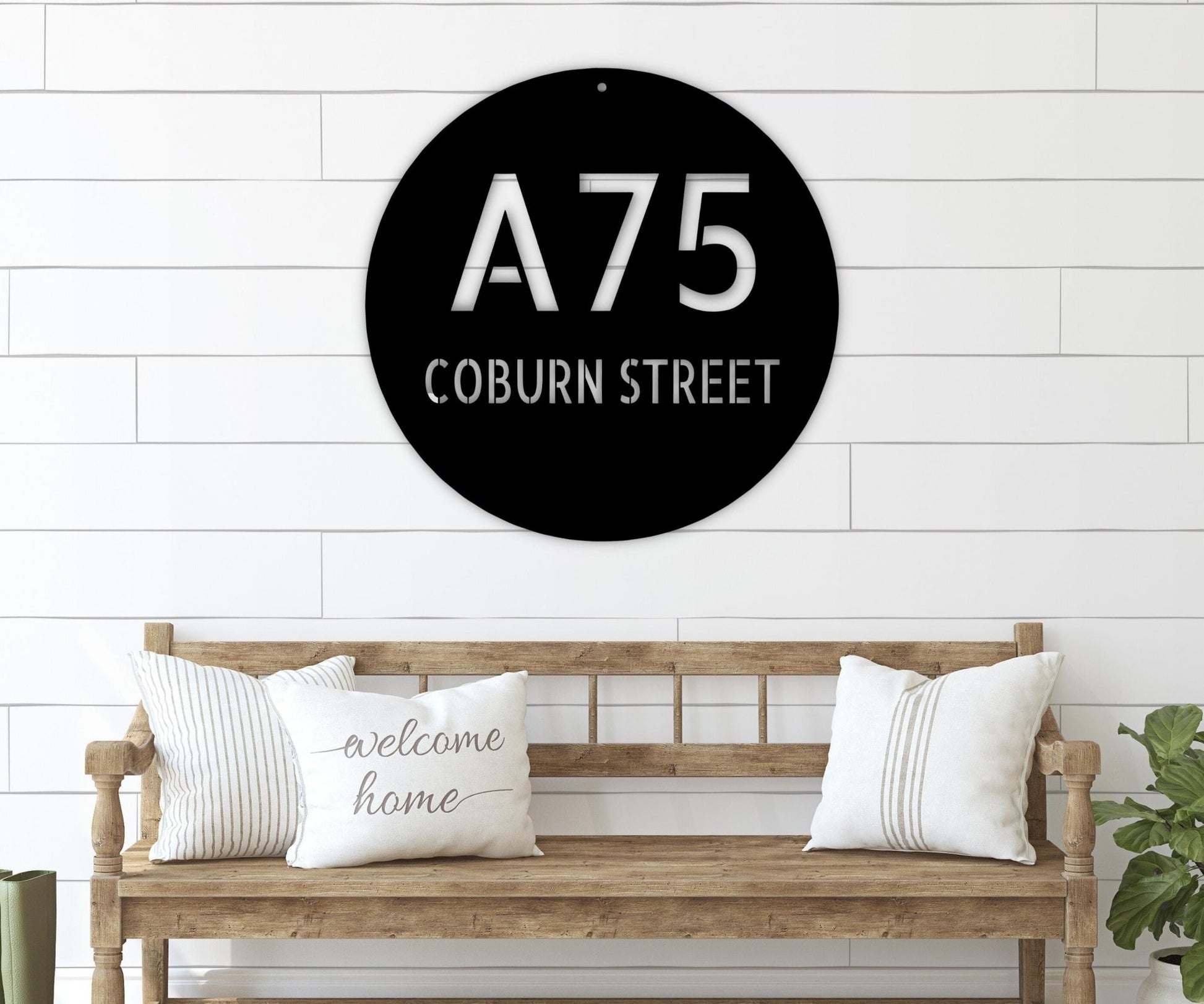 Round Address Sign - Circle Name Metal Outdoor Address Numer - Custom Metal Wall Art - Stylinsoul