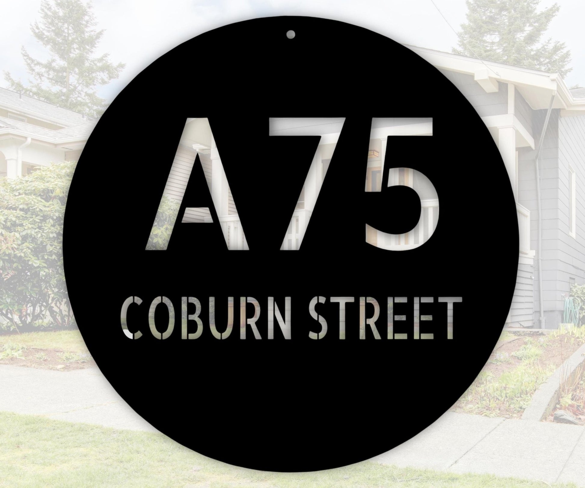 Round Address Sign - Circle Name Metal Outdoor Address Numer - Custom Metal Wall Art - Stylinsoul