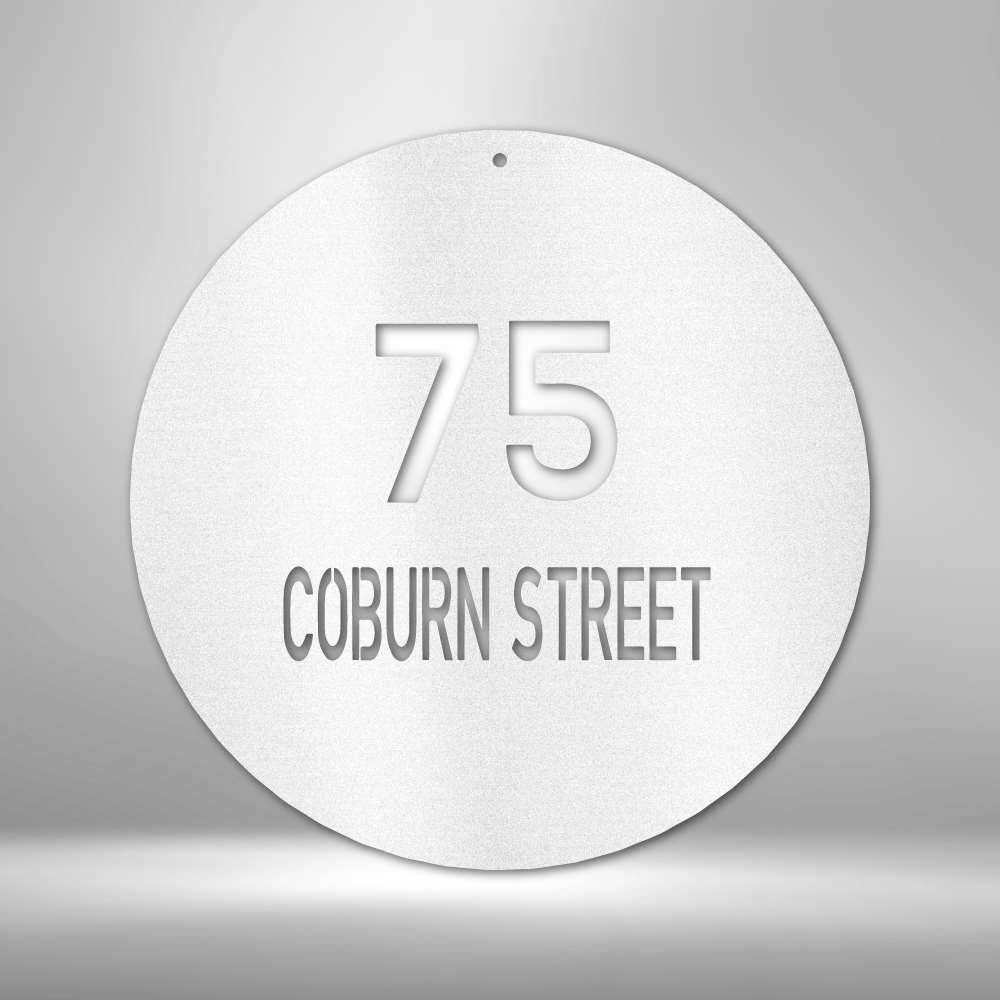 Round Address Sign - Circle Name Metal Outdoor Address Numer - Custom Metal Wall Art - Stylinsoul