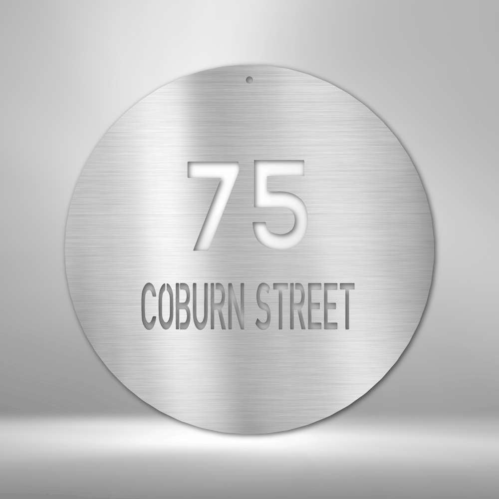 Round Address Sign - Circle Name Metal Outdoor Address Numer - Custom Metal Wall Art - Stylinsoul