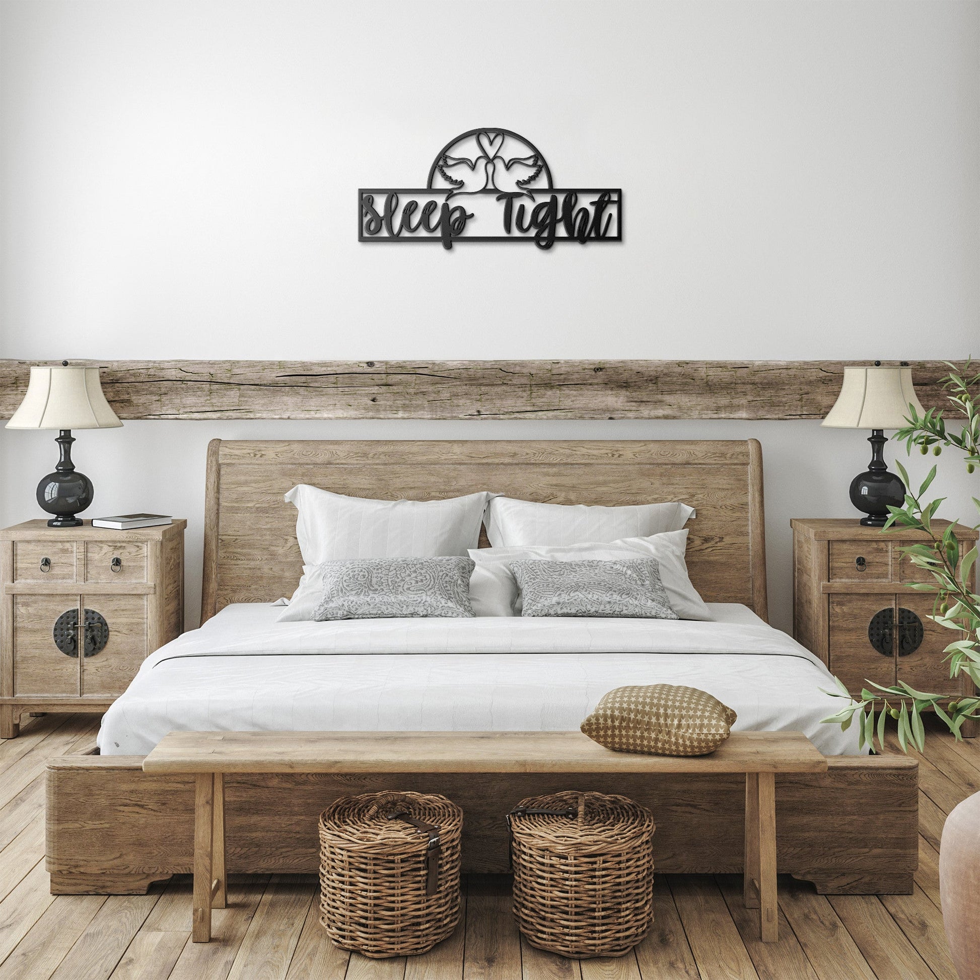 Sleep Tight Metal Sign: Beautiful Above Bed Art for Serene Nights - Stylinsoul