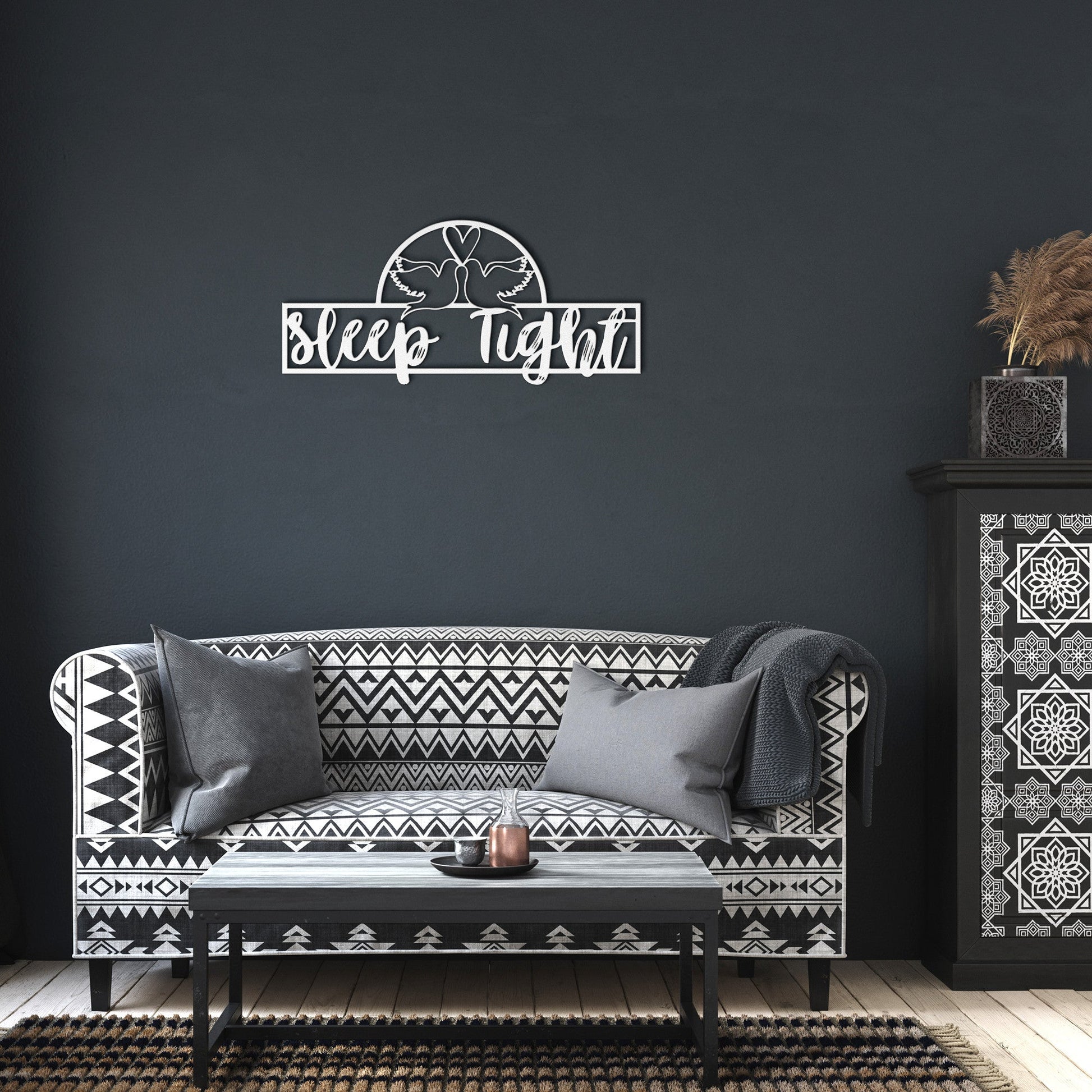 Sleep Tight Metal Sign: Beautiful Above Bed Art for Serene Nights - Stylinsoul