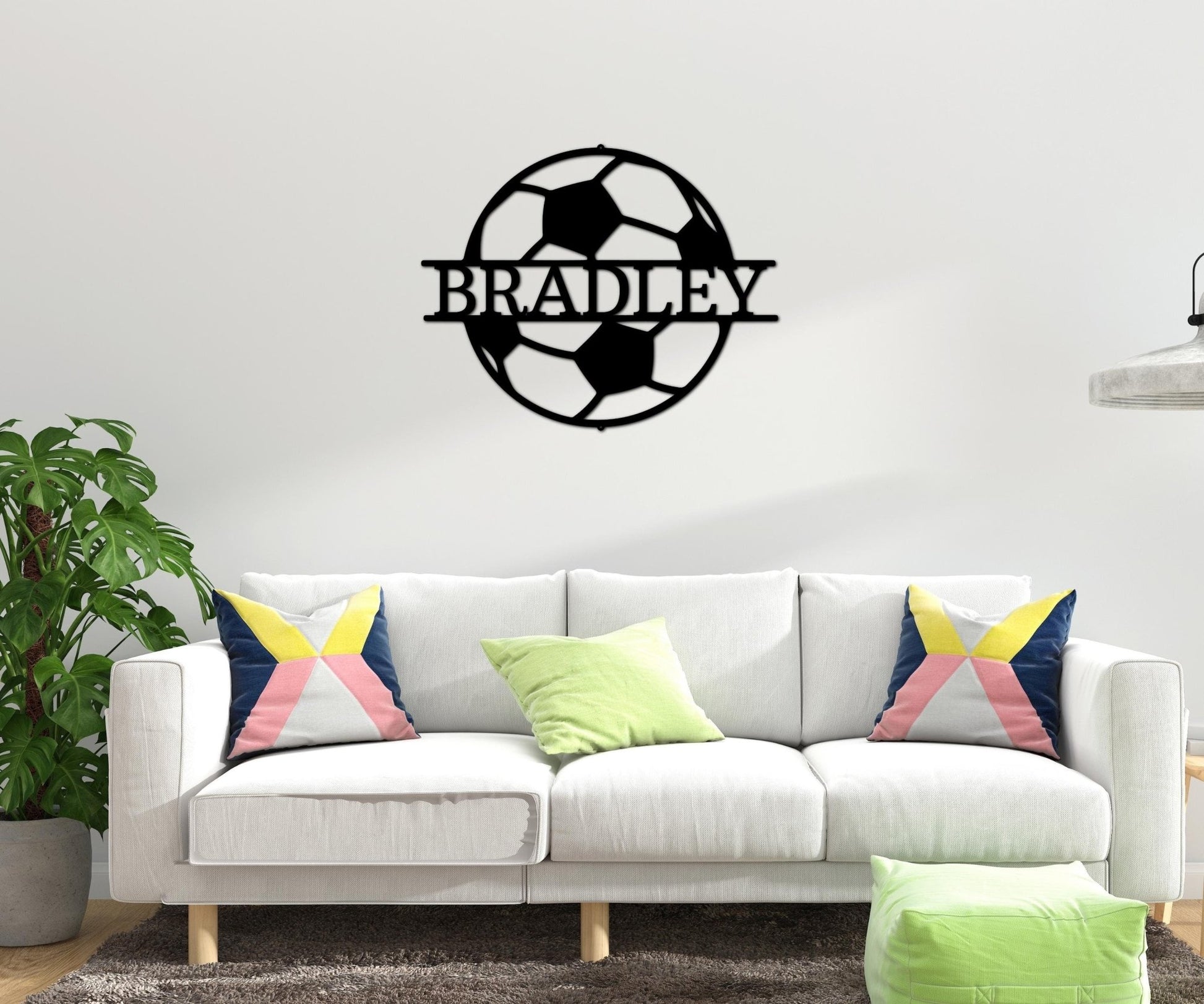 Soccer Wall Decor - Custom Name Gift For Sports Enthusiasts - Metal Wall Art - Stylinsoul