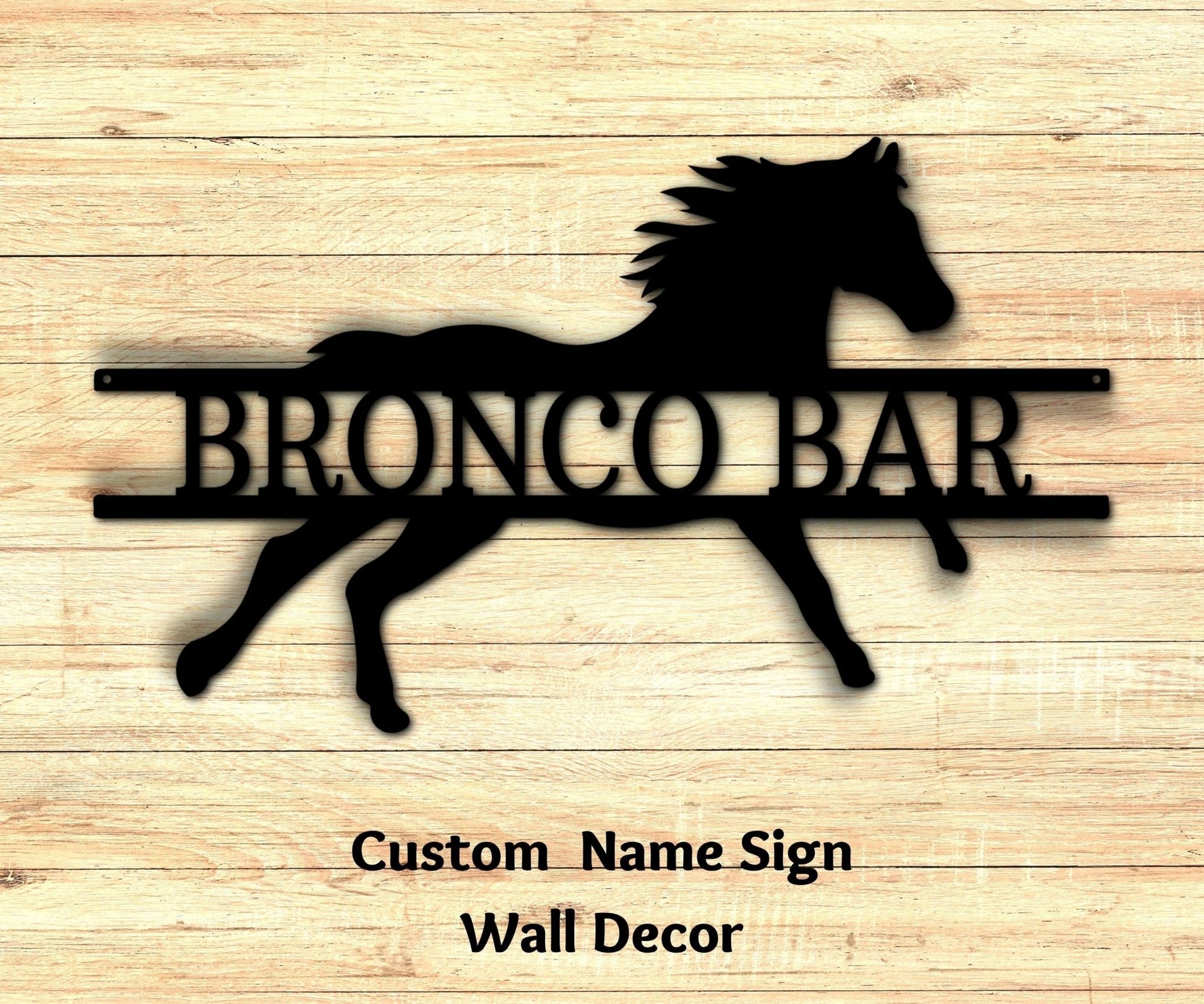 Sprinting Horse Metal Sign - Custom Name Ranch Wall Art for Equestrian Decor - Stylinsoul