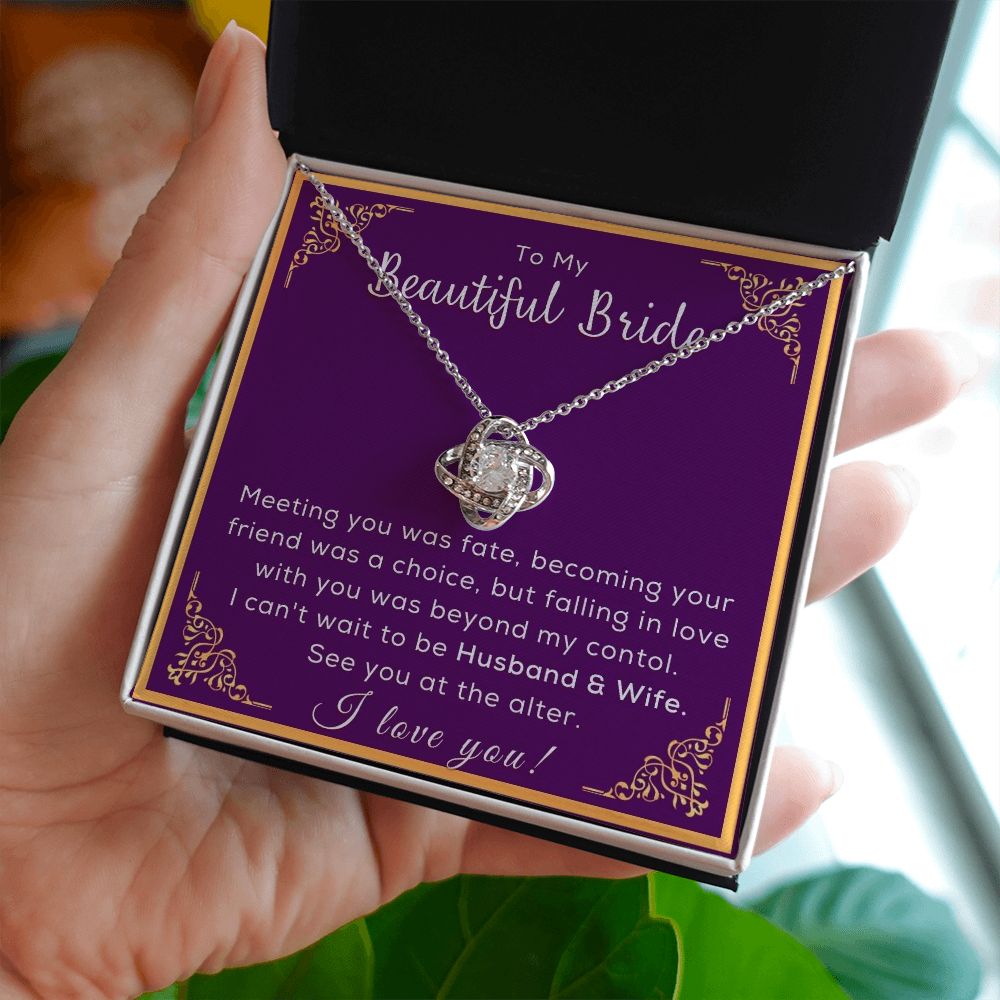 To My Bride, Necklace For Bride, Gift For Bride, Necklace With Message Card - Stylinsoul