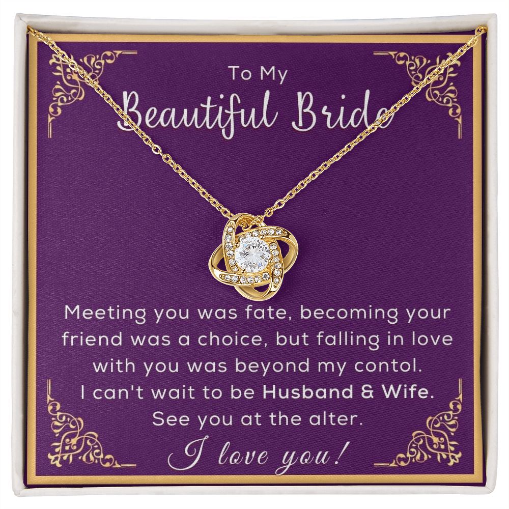 To My Bride, Necklace For Bride, Gift For Bride, Necklace With Message Card - Stylinsoul