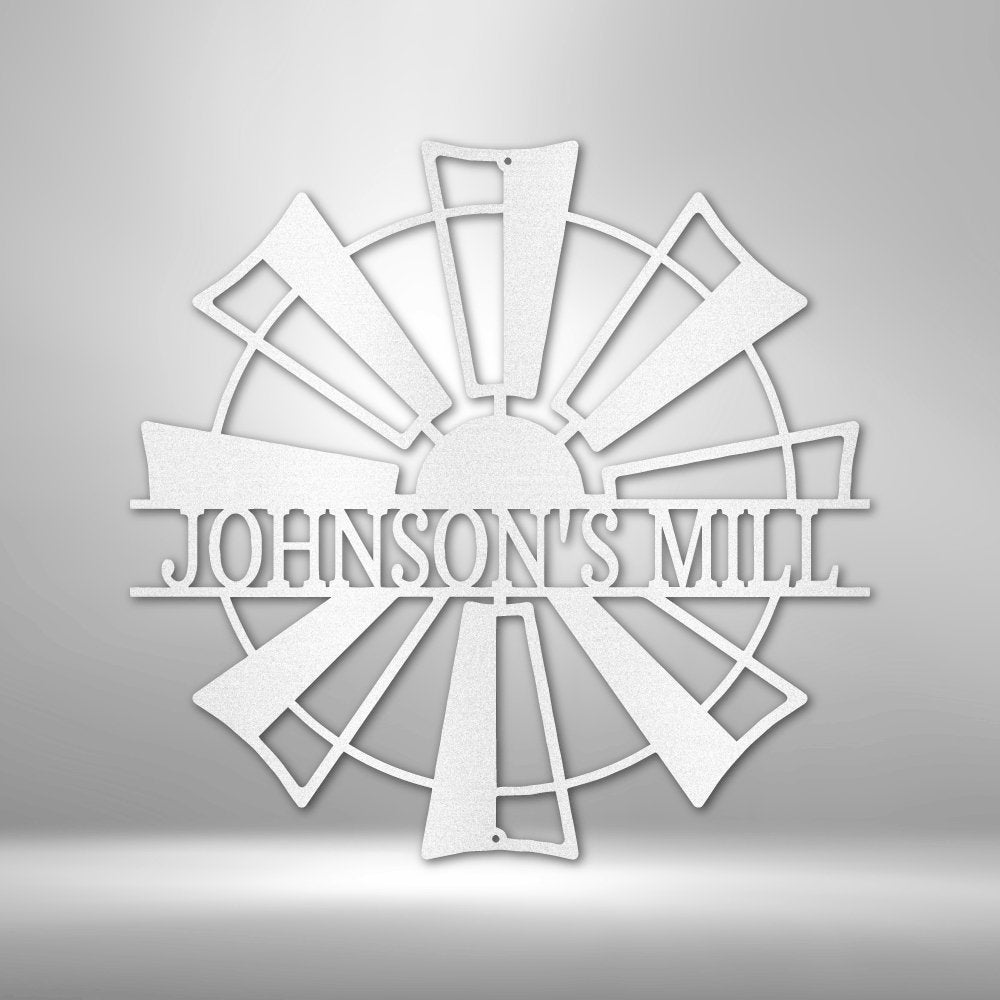 Windmill Monogram Steel Sign - Personalized Metal Wall Art for Rustic Farmhouse Decor - Stylinsoul