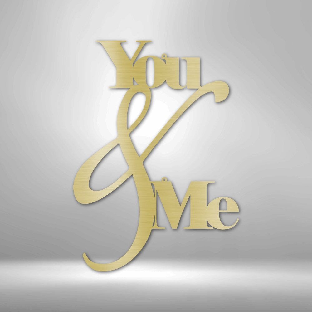 You and Me Quote Steel Sign - Romantic Metal Wall Art for Couples - Stylinsoul