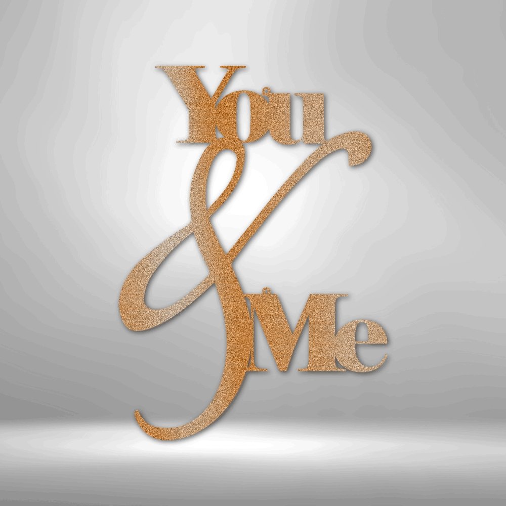 You and Me Quote Steel Sign - Romantic Metal Wall Art for Couples - Stylinsoul